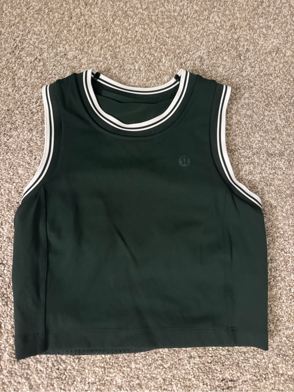 Lululemon athletica Dark Green Tank Top with White Trim